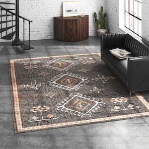 Zwart-wit kelimjute handgeweven scandinavisch decortapijt met ruitpatroon