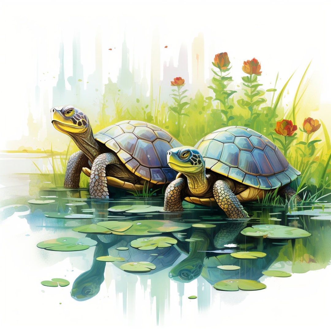 Turtle Family Coloring Pages Etsy