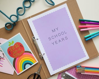 Printable Girls My School Years Book . INSTANT DOWNLOAD . School Memories Box . First to Last day Scrapbook Diary . School Keepsake Journal