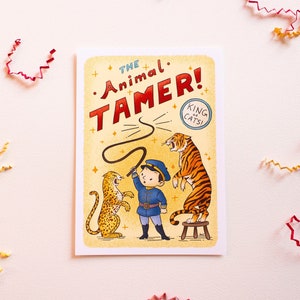 Vaudeville/Circus Inspired Chibi/Cartoon Animal Tamer 5x7 Illustration Print