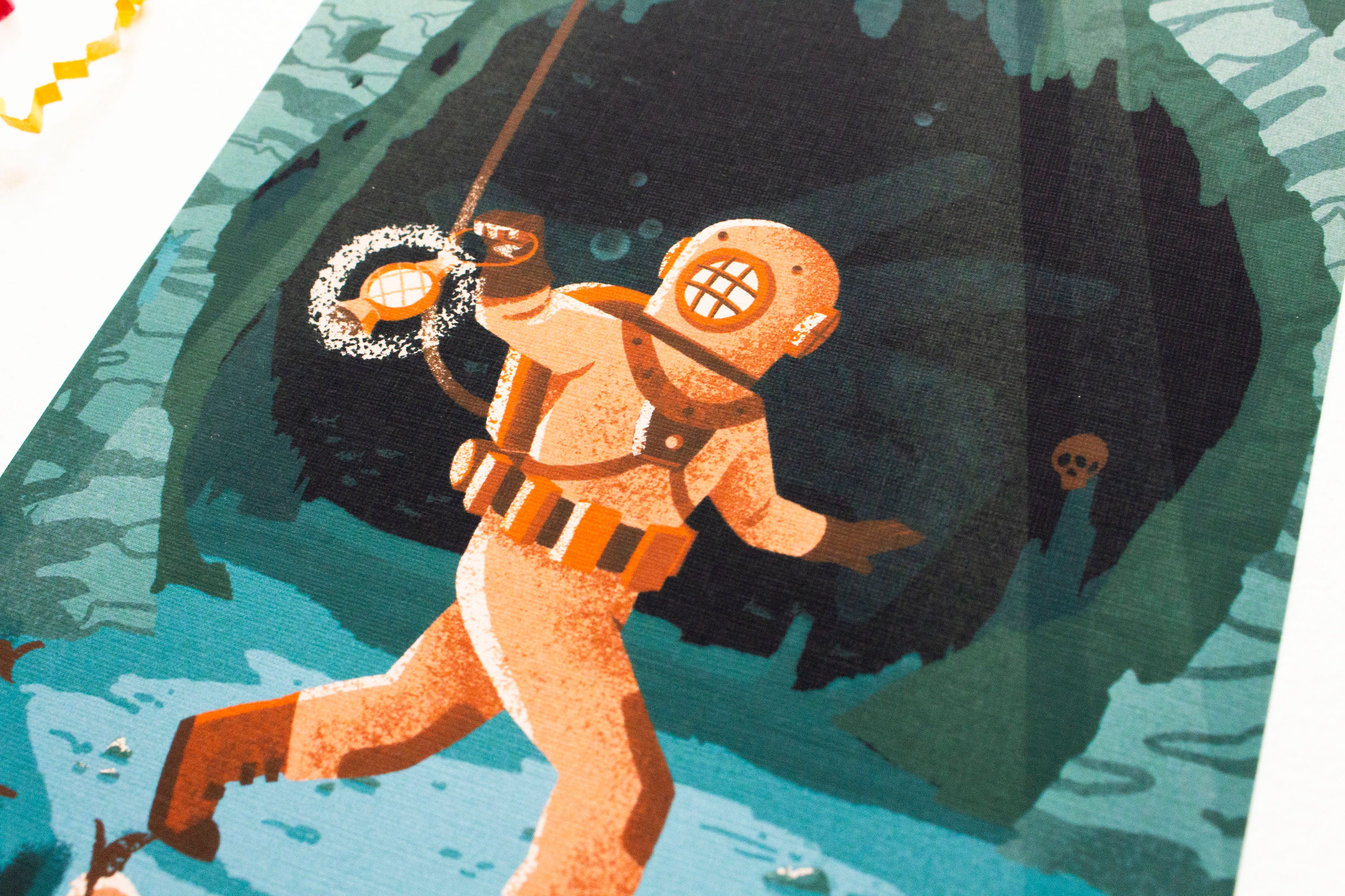 Deep Sea Diver Vintage Illustration Art Print - Etsy