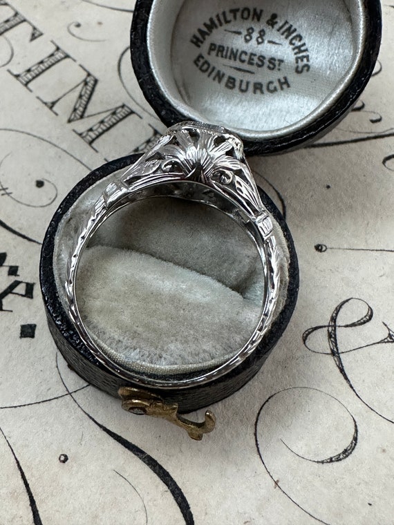 Art Deco Diamond Solitaire Engagement Ring - image 4