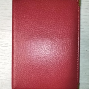 Porte feuille en cuir rouge