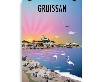 Classic poster (Illustration) of Gruissan