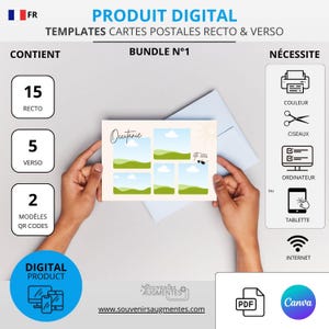 Templates CARTES POSTALES personnalisables - Bundle 1