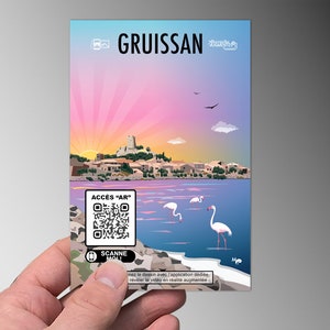 CARTE postale AR, (en réalité augmentée) de GRUISSAN (modele Illustration 1)