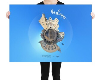 Classic poster (Tiny Planet) of Narbonne