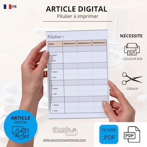 Printable pill organizer - printable pill organizer pdf (FR & EN)