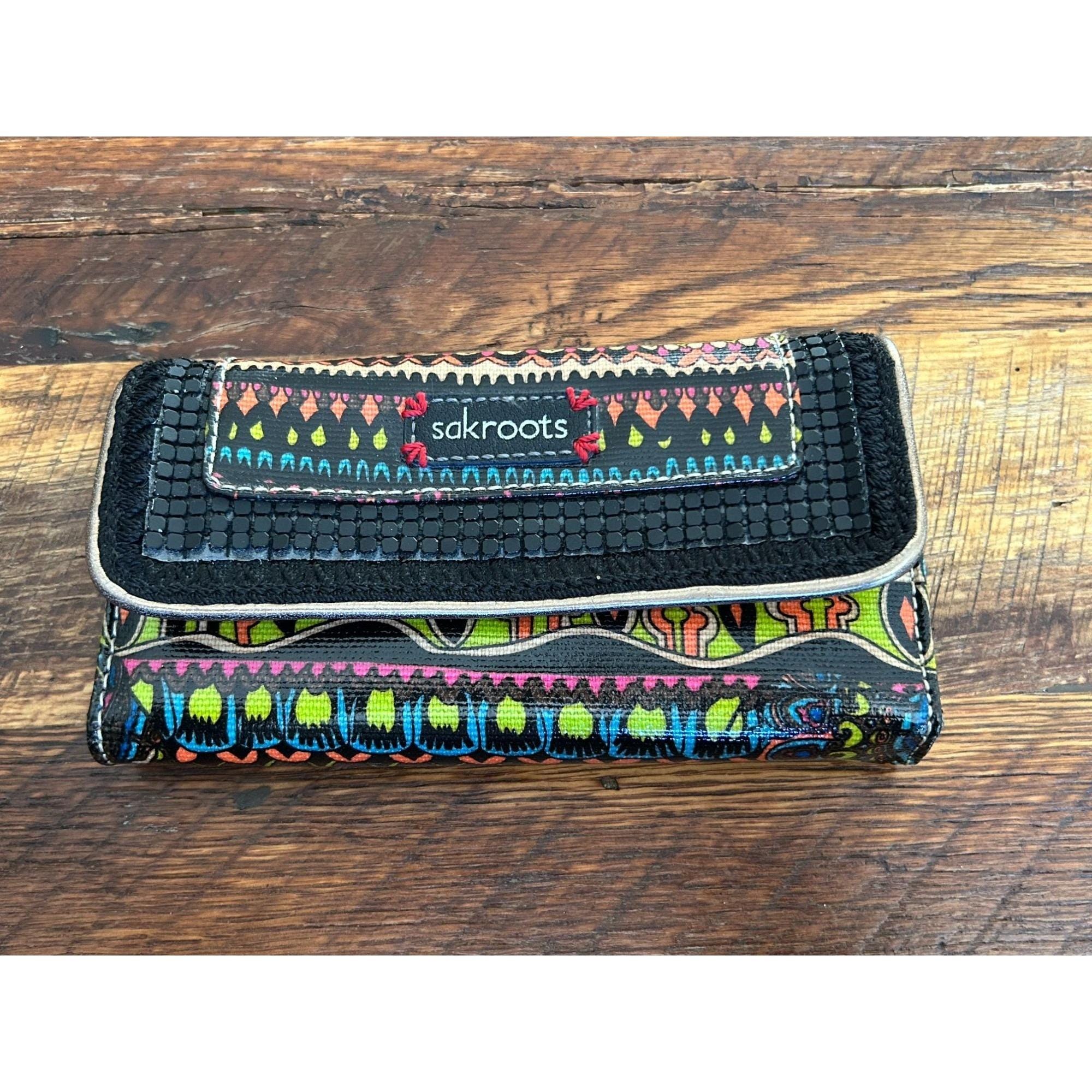 Sakroots Womens Zip-around Wallet With Card Slots ID Window