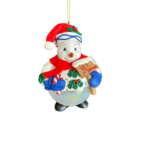 Traditions Snowman Christmas Ornament With &quot;Let It Snow&quot; Sign & Candy Cane - Winter Holiday Decoration