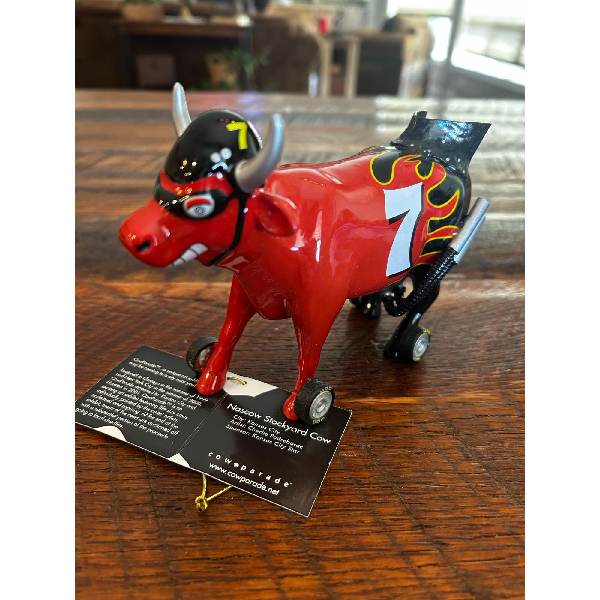 Nascar Stockyard Cow Figurine Cowparade Limited Edition