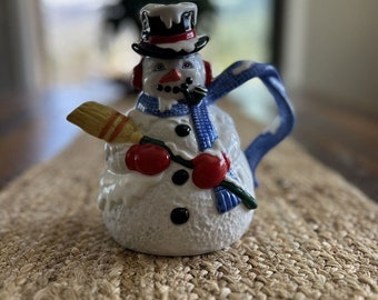 Department 56 Christmas Snowflake the Snowman Teapot