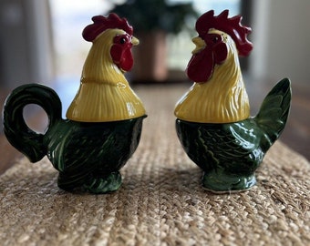 Riddle 1951 Rooster Creamer And Sugar Set