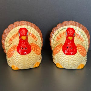 Russ traditionele passementen Keramiek kalkoen zout- en peperstel Thanksgiving-decor