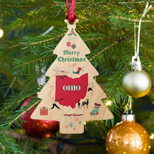 Ornament Ohio State Christmas Ornament Ohio Holiday Decor Christmas Gift Tag Ohio Christmas Magnet Dad Christmas Gift Ohio State Gift