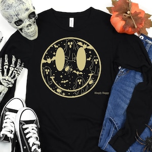 T-Shirts, Halloween Shirts, Smiley Face T-Shirt, Seasonal Tees, Holiday Shirts, Ghost T-Shirt, Custom Shirt, Long Sleeve Tops, Simply Happy