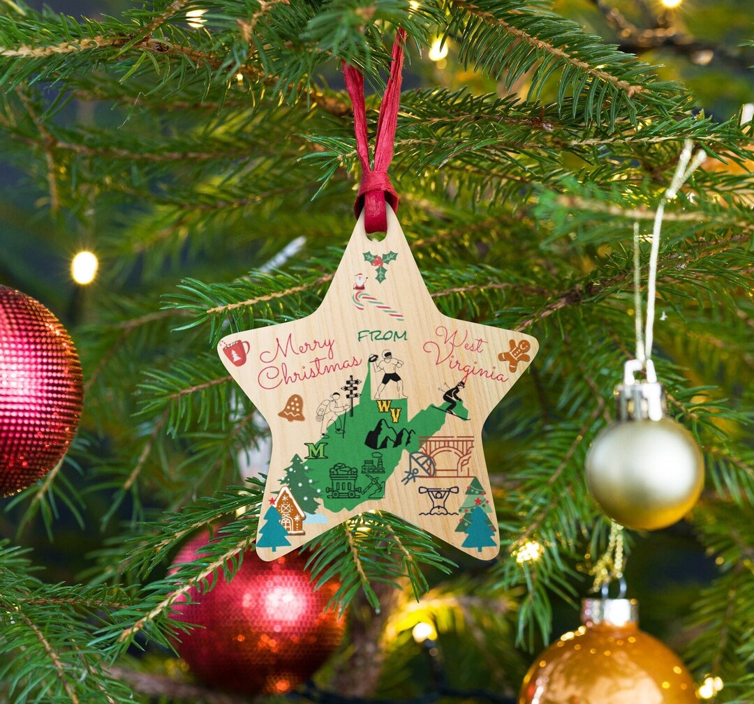 West Virginia State Christmas Ornament, Christmas Ornament, Christmas