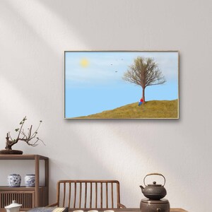 Happy Tree Digital Art Print Wall Art Deco Digital Art Download Digital Illustration Fine Print Download Fine Art Print image 5