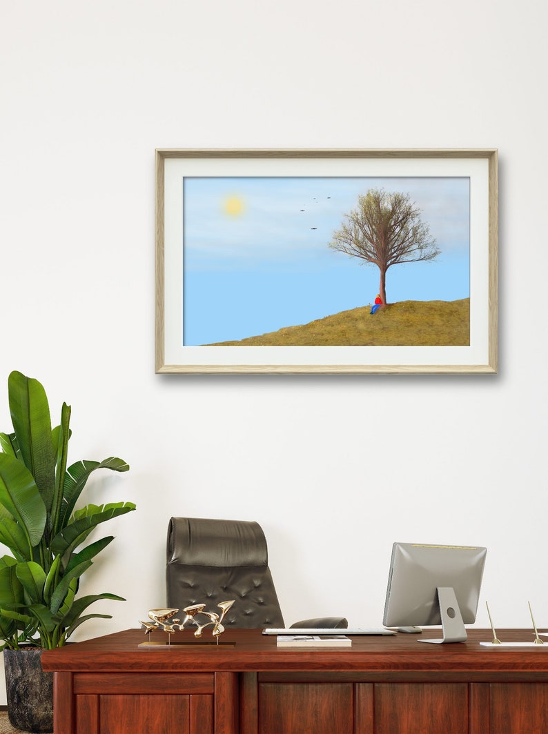 Happy Tree Digital Art Print Wall Art Deco Digital Art Download Digital Illustration Fine Print Download Fine Art Print image 6