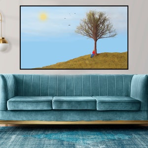 Happy Tree Digital Art Print Wall Art Deco Digital Art Download Digital Illustration Fine Print Download Fine Art Print image 2