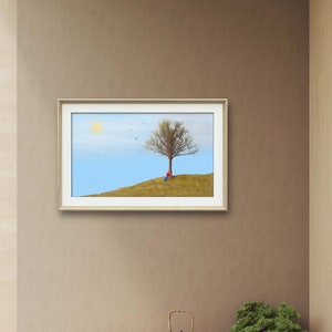 Happy Tree Digital Art Print Wall Art Deco Digital Art Download Digital Illustration Fine Print Download Fine Art Print image 4