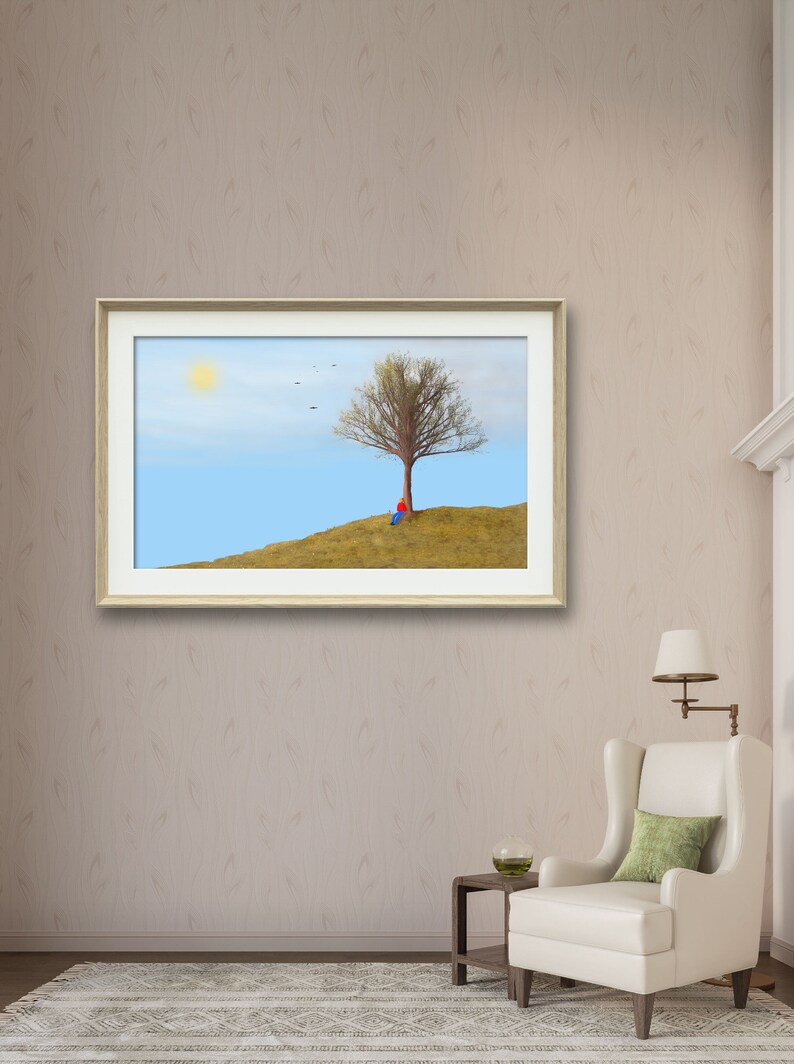 Happy Tree Digital Art Print Wall Art Deco Digital Art Download Digital Illustration Fine Print Download Fine Art Print image 8