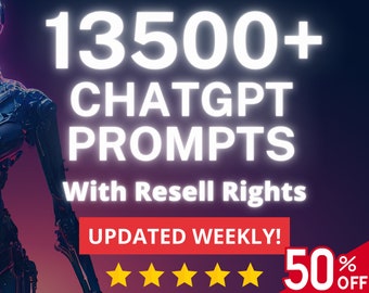 13500+ ChatGPT Prompts with Resell Rights | Make Money Online with AI | Commercial Use PLR Bundle Lot | Business Ideas | Passive Income |PLR