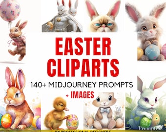 140+ Midjourney Easter Cliparts Prompts, 37-page PDF with Prompts, Images & Tips | AI Art Generation | Midjourney Prompts, Learn Midjourney