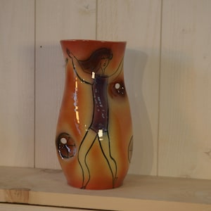 Vase céramique Danseuse Accolay signé JC 1960&#39;s