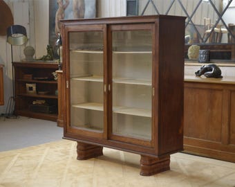 Vitrine en chêne 1940's