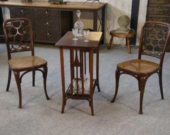 Paire de chaises Art Nouveau en bois de hêtre courbé attribué à Koloman Moser pour Jacob et Josef Kohn 1890/1910's