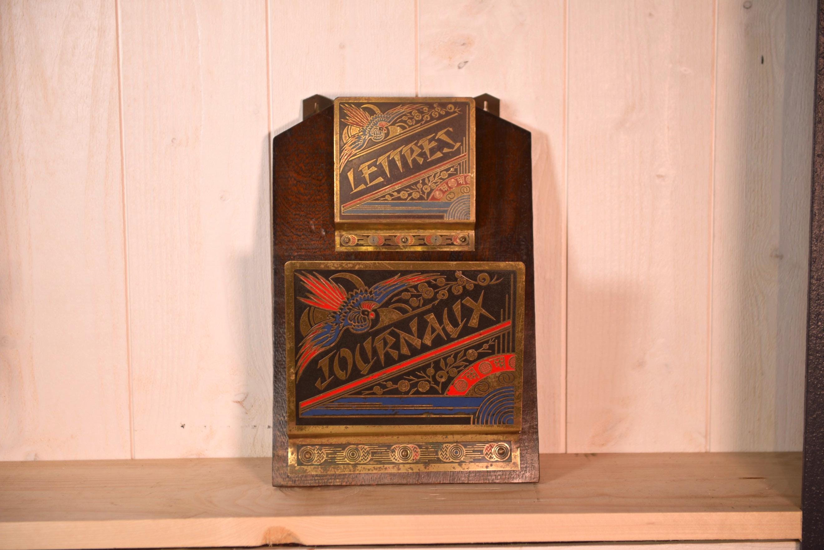 Porte-lettres En Laiton Poli Style Art Nouveau Tournesol - 12,5x5,25x8,5 Cm, 370 G - Décoration Bureau Ou Maison