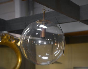Lampe Suspension globe en verre vintage