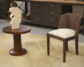 Chaise en chêne dans le goût de Pierre Chareau 1950's