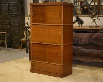 Armoire secrétaire en chêne 1980's