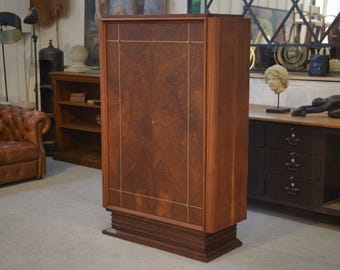 Armoire Art Déco en acajou mobilier d'art signé A. Bicchierini 1940's