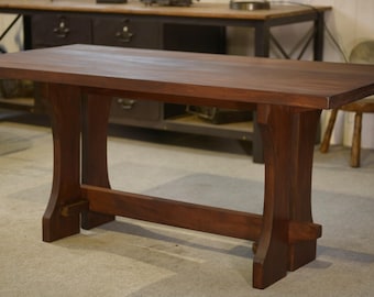 Table brutaliste en hêtre 1950's