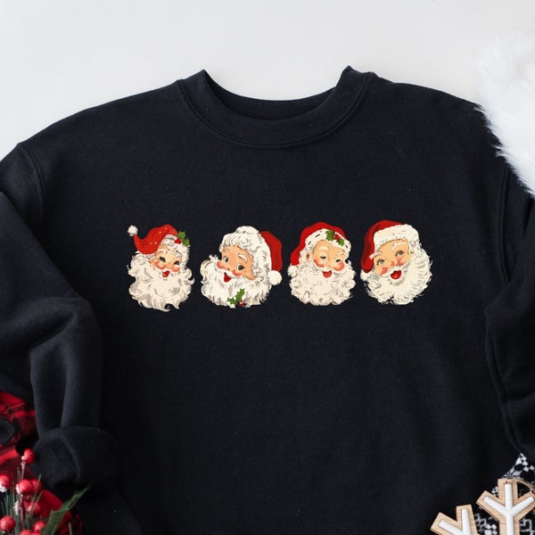 Retro fröhliches Weihnachts Sweatshirt, Weihnachtsmann Frohe Weihnachten Hoodie, Vintage Weihnachtsmann Sweatshirt, Weihnachten Frauen Männer Geschenk, Klassischer Weihnachts Hoodie