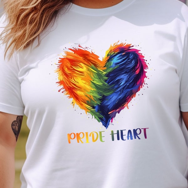 Pride Rainbow Heart Shirt, Pride Shirt, Pride Heart Shirt, LGBT Shirt, Pride Day Shirt, LGBT Shirt Funny, Pride Month Shirt