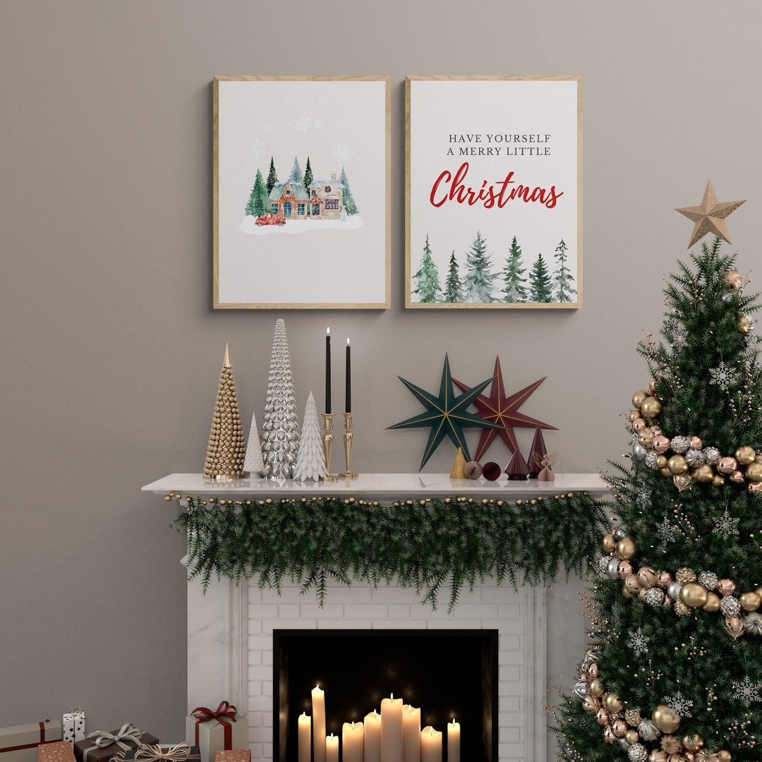 Christmas Themed Wall Art Prints, Fun Christmas Wall Art, Classic