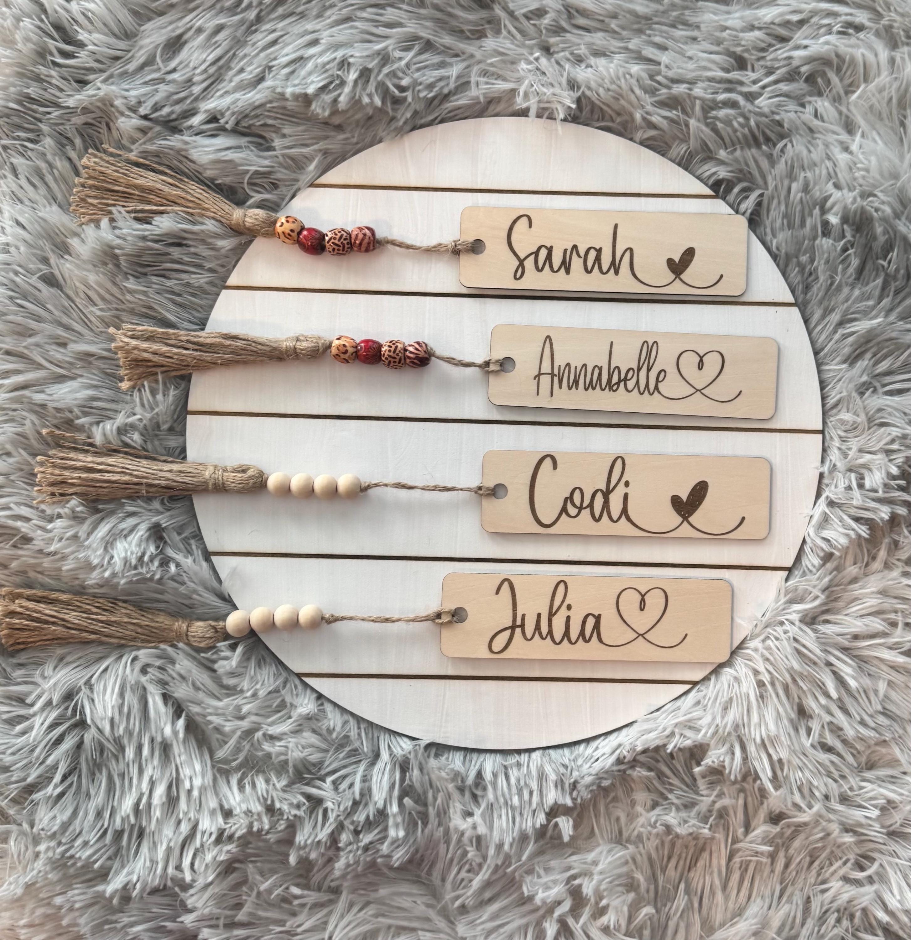 Engraved Wood Bookmark: Personalized Beaded Tassel Gift - Etsy