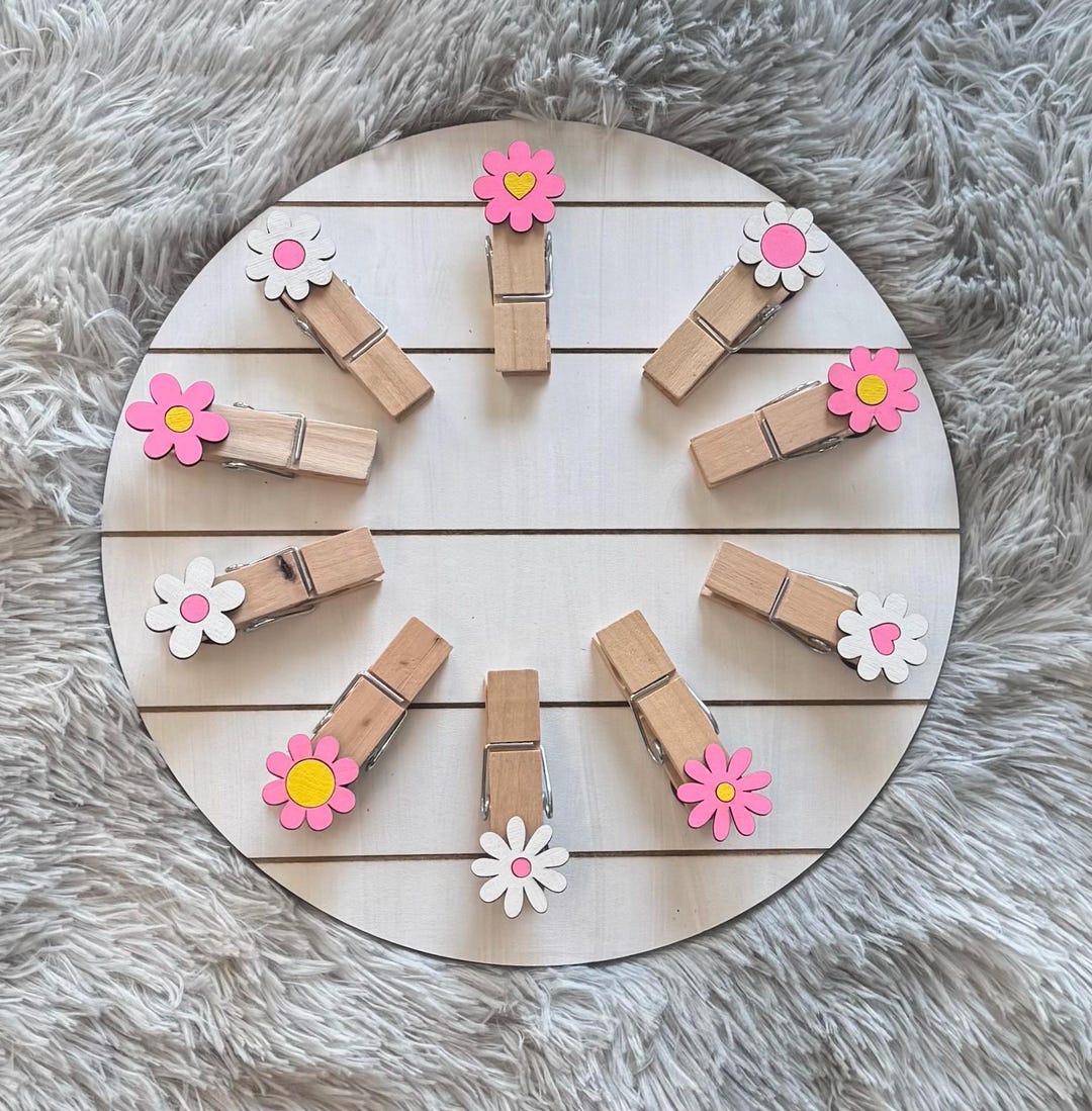 Note Clip Spring Flower Clothespin Magnets, Note Clips, Set of 5 - Etsy