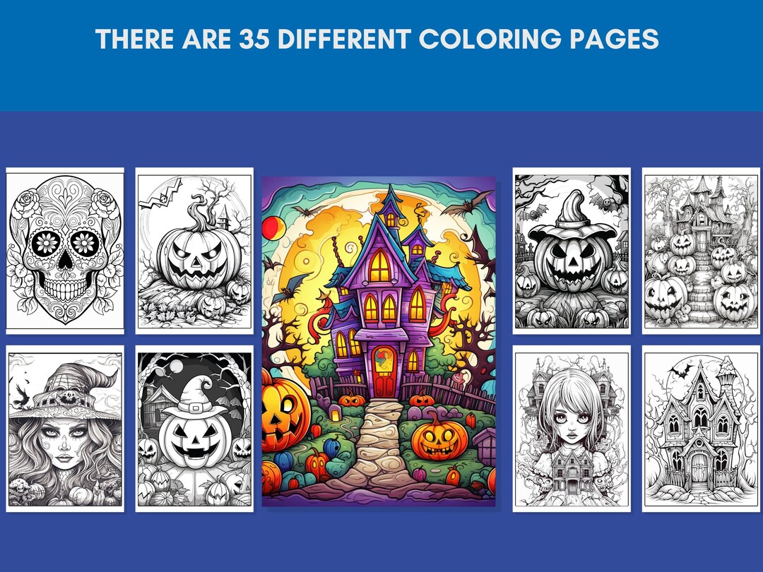 Halloween Coloring Pages - Etsy