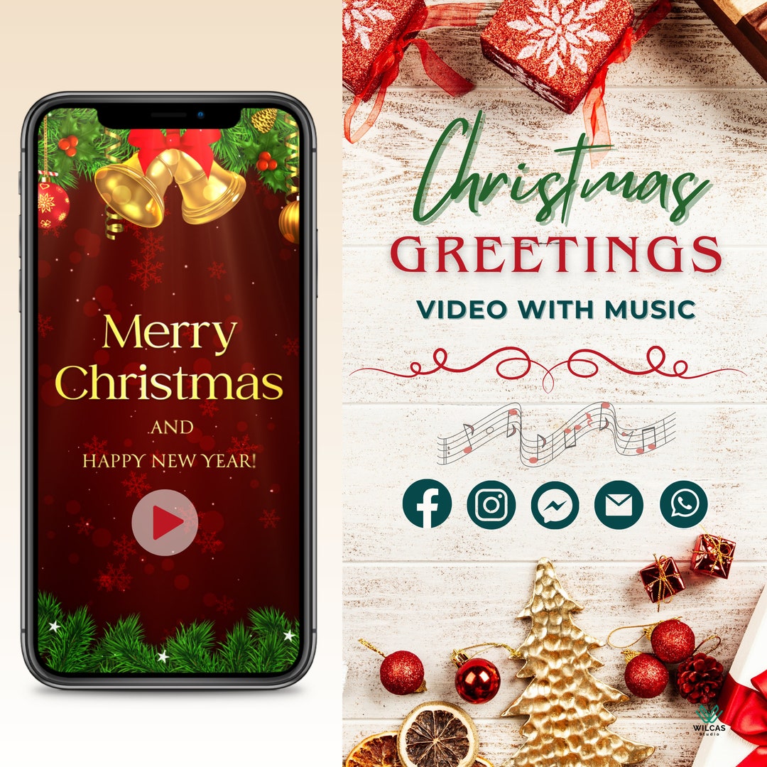 Animated Christmas Video, Merry Christmas Greeting Video With Music