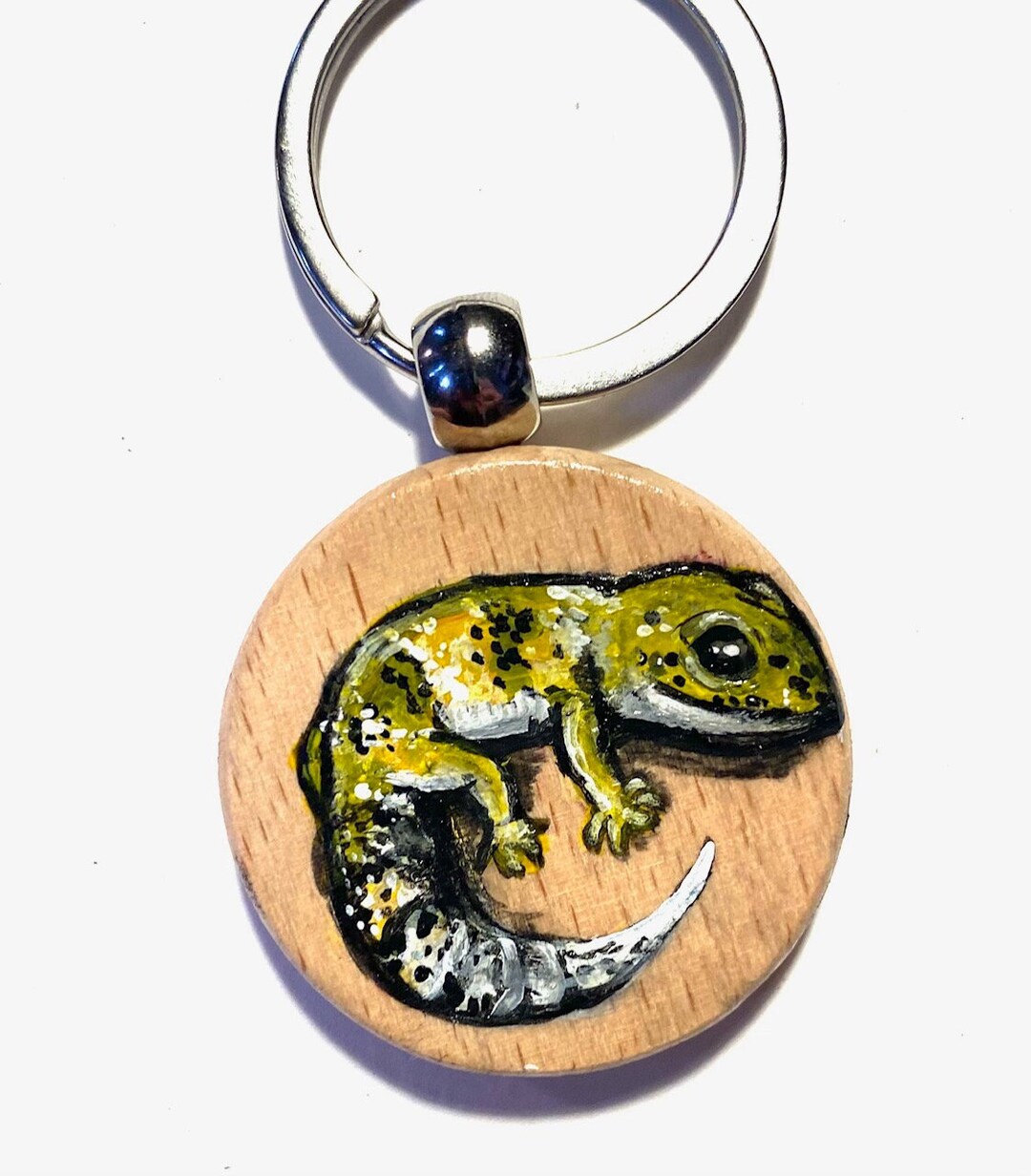 Leopard Gecko Keychain 1 Hand Painted Ready to Ship Reptile - Etsy