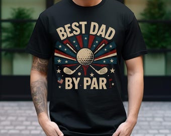 Camiseta de golf "Best Dad By Par", regalo divertido para el Día del Padre para papá, camiseta para amantes del golf, camiseta de golf patriótica vintage para hombres, regalo para el Día del Padre