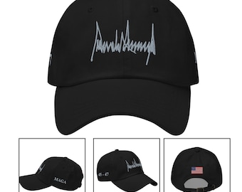 Trump Signature Hat Embroidered Hat MAGA Hat Trump Hat 45 47 Hat American Flag Hat Trump Supporter Conservative Patriot Trump Gifts 47