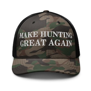 Make Hunting Great Again Hat Embroidered Camo Hunting Hat Gift For Hunters Men Trump Supporter Cap Republican Dad Boyfriend Hunting Gift