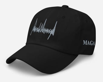 Trump Signature Hat Embroidered Hat MAGA Hat Trump Hat 45 47 Hat American Flag Hat Trump Supporter Conservative Patriot Trump Gifts 47