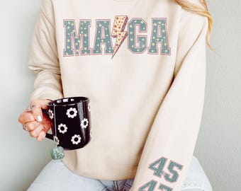Trump Sweatshirt Women MAGA Shirt Trump Supporter Sweatshirt Patriotic Shirt Republican Gift for Her Conservative Apparel Ladies Top